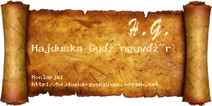 Hajduska Gyöngyvér névjegykártya